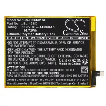   Infinix BL-45BX helyettesítő mobiltelefon akkumulátor (Li-Polymer, 3.8V, 4400mAh / 16.72Wh) - Utángyártott