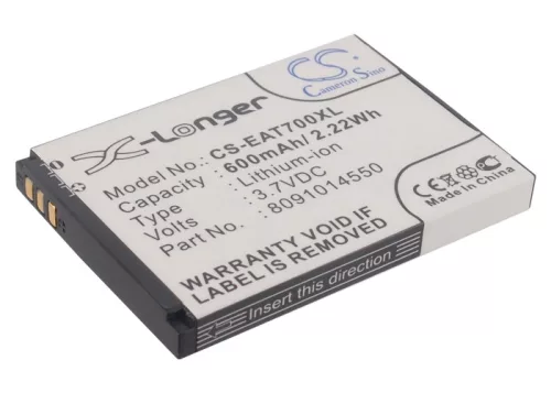 ITT 8091014550 helyettesítő mobiltelefon akkumulátor (Li-ion, 3.7V, 600mAh / 2.22Wh) - Utángyártott
