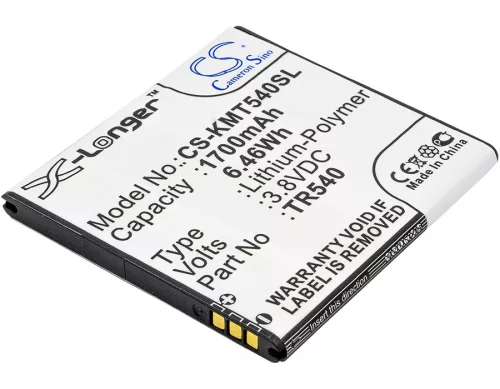 KAZAM TR540-HSHCJ0002088 helyettesítő mobiltelefon akkumulátor (Li-Polymer, 3.8V, 1700mAh / 6.46Wh) - Utángyártott