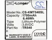 KAZAM TR540-HSHCJ0002088 helyettesítő mobiltelefon akkumulátor (Li-Polymer, 3.8V, 1700mAh / 6.46Wh) - Utángyártott