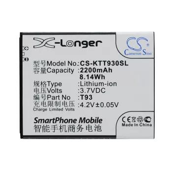   K-Touch T93 helyettesítő mobiltelefon akkumulátor (Li-ion, 3.7V, 2200mAh / 8.14Wh) - Utángyártott