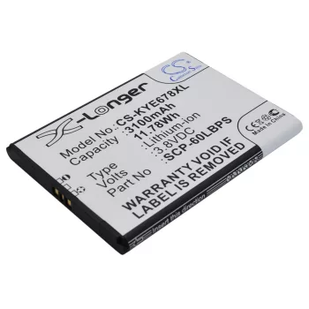   Kyocera SCP-60LBPS helyettesítő mobiltelefon akkumulátor (Li-ion, 3.8V, 3100mAh / 11.78Wh) - Utángyártott