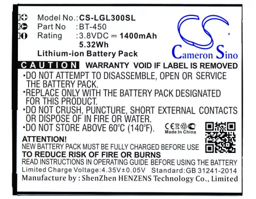 Leagoo BT-450 helyettesítő mobiltelefon akkumulátor (Li-ion, 3.8V, 1400mAh / 5.32Wh) - Utángyártott