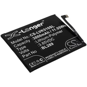  Lenovo BL289 helyettesítő mobiltelefon akkumulátor (Li-Polymer, 3.85V, 3000mAh / 11.55Wh) - Utángyártott