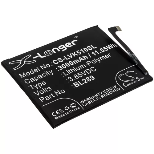 Lenovo BL289 helyettesítő mobiltelefon akkumulátor (Li-Polymer, 3.85V, 3000mAh / 11.55Wh) - Utángyártott