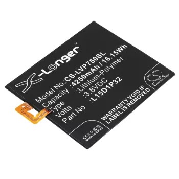  Lenovo L15D1P32 helyettesítő mobiltelefon akkumulátor (Li-Polymer, 3.8V, 4250mAh / 16.15Wh) - Utángyártott