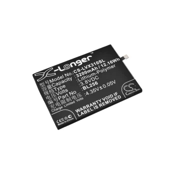  Lenovo BL256 helyettesítő mobiltelefon akkumulátor (Li-Polymer, 3.8V, 3200mAh / 12.16Wh) - Utángyártott