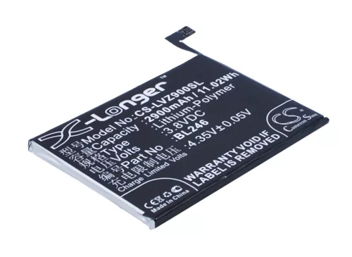 Lenovo BL246 helyettesítő mobiltelefon akkumulátor (Li-Polymer, 3.8V, 2900mAh / 11.02Wh) - Utángyártott