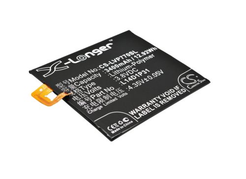 Lenovo L14D1P31 helyettesítő mobiltelefon akkumulátor (Li-Polymer, 3.8V, 3400mAh / 12.92Wh) - Utángyártott