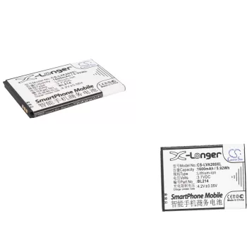   Lenovo BL203, BL214 helyettesítő mobiltelefon akkumulátor (Li-ion, 3.7V, 1600mAh / 5.92Wh) - Utángyártott