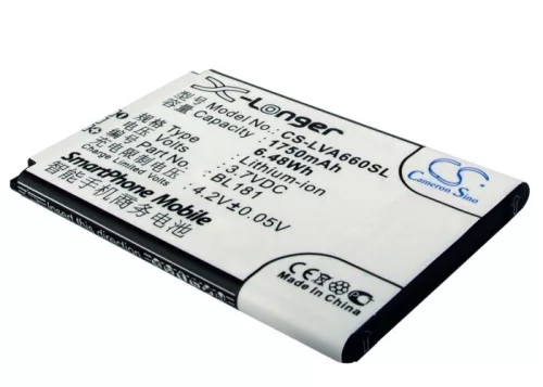 Lenovo BL181 helyettesítő mobiltelefon akkumulátor (Li-ion, 3.7V, 1750mAh / 6.48Wh) - Utángyártott