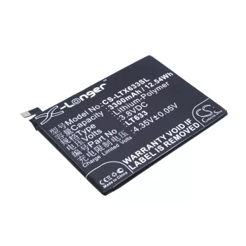   LeTV LT633 helyettesítő mobiltelefon akkumulátor (Li-Polymer, 3.8V, 3300mAh / 12.54Wh) - Utángyártott