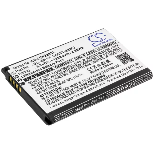 LG EAC63438202 helyettesítő mobiltelefon akkumulátor (Li-ion, 3.8V, 1200mAh / 4.56Wh) - Utángyártott