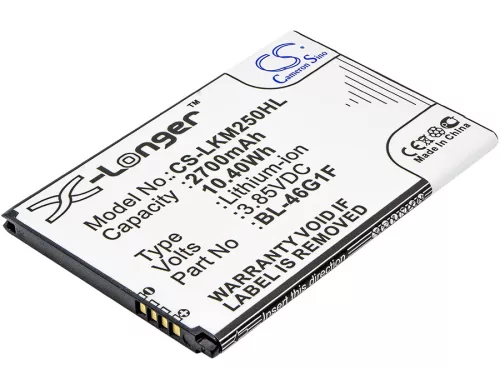 LG BL-46G1F helyettesítő mobiltelefon akkumulátor (Li-ion, 3.85V, 2700mAh / 10.40Wh) - Utángyártott