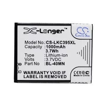   LG EAC61700902 helyettesítő mobiltelefon akkumulátor (Li-ion, 3.7V, 1000mAh / 3.70Wh) - Utángyártott