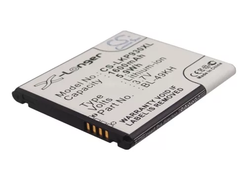 Verizon LGVS920BAT helyettesítő mobiltelefon akkumulátor (Li-ion, 3.7V, 1600mAh / 5.9Wh) - Utángyártott