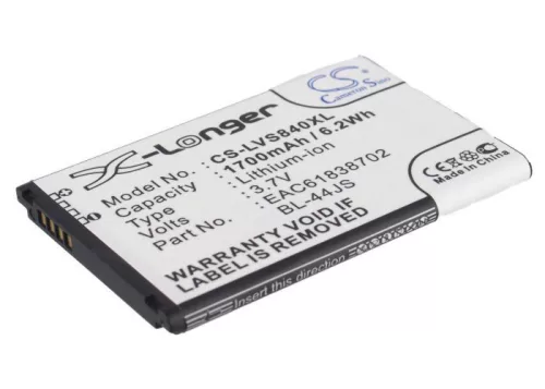 LG EAC61838702 helyettesítő mobiltelefon akkumulátor (Li-ion, 3.7V, 1700mAh / 6.2Wh) - Utángyártott
