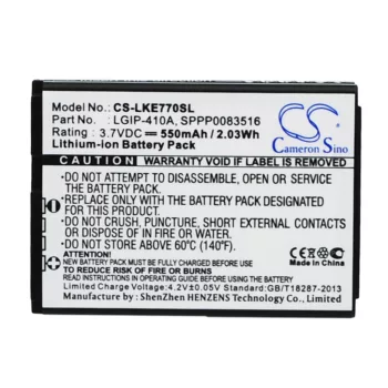   LG SPPP0083516 helyettesítő mobiltelefon akkumulátor (Li-ion, 3.7V, 550mAh / 2.03Wh) - Utángyártott
