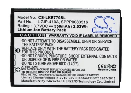LG SPPP0083516 helyettesítő mobiltelefon akkumulátor (Li-ion, 3.7V, 550mAh / 2.03Wh) - Utángyártott