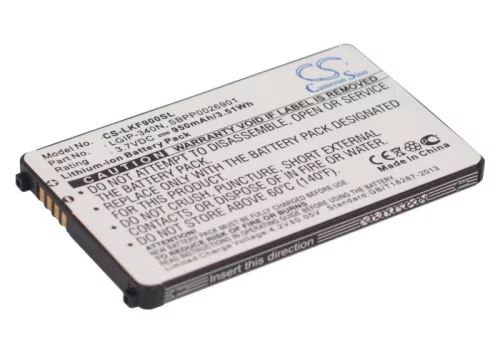 LG SPPP0018575 helyettesítő mobiltelefon akkumulátor (Li-ion, 3.7V, 950mAh / 3.52Wh) - Utángyártott