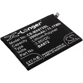   Meilan BA872 helyettesítő mobiltelefon akkumulátor (Li-Polymer, 3.85V, 2900mAh / 11.17Wh) - Utángyártott