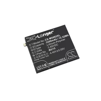   Meizu BU15 helyettesítő mobiltelefon akkumulátor (Li-Polymer, 3.85V, 3200mAh / 12.32Wh) - Utángyártott
