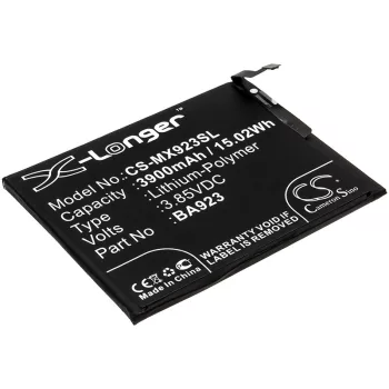   Meizu BA923 helyettesítő mobiltelefon akkumulátor (Li-Polymer, 3.85V, 3900mAh / 15.02Wh) - Utángyártott