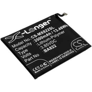   Meizu BA822 helyettesítő mobiltelefon akkumulátor (Li-Polymer, 3.85V, 3500mAh / 13.48Wh) - Utángyártott
