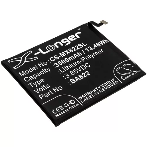 Meizu BA822 helyettesítő mobiltelefon akkumulátor (Li-Polymer, 3.85V, 3500mAh / 13.48Wh) - Utángyártott