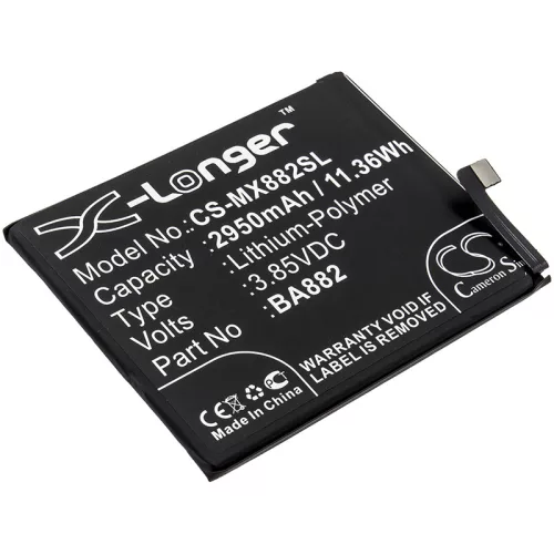 Meizu BA882 helyettesítő mobiltelefon akkumulátor (Li-Polymer, 3.85V, 2950mAh / 11.36Wh) - Utángyártott
