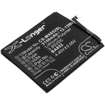   Meizu BA852 helyettesítő mobiltelefon akkumulátor (Li-Polymer, 3.85V, 3150mAh / 12.13Wh) - Utángyártott