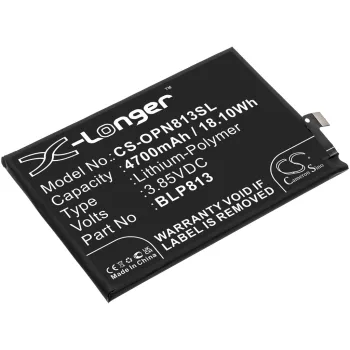   Oneplus BLP813 helyettesítő mobiltelefon akkumulátor (Li-Polymer, 3.85V, 4700mAh / 18.10Wh) - Utángyártott
