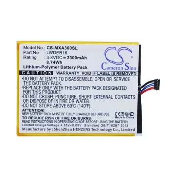   Micromax LWDEB16 helyettesítő mobiltelefon akkumulátor (Li-Polymer, 3.8V, 2300mAh / 8.74Wh) - Utángyártott