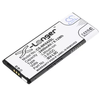   Microsoft BV-L5C helyettesítő mobiltelefon akkumulátor (Li-ion, 3.8V, 2400mAh / 9.12Wh) - Utángyártott