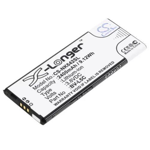 Microsoft BV-L5C helyettesítő mobiltelefon akkumulátor (Li-ion, 3.8V, 2400mAh / 9.12Wh) - Utángyártott