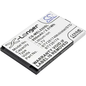   Mobistel BTY26174Mobistel/STD helyettesítő mobiltelefon akkumulátor (Li-ion, 3.7V, 950mAh / 3.52Wh) - Utángyártott