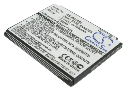Motorola SNN5807A helyettesítő mobiltelefon akkumulátor (Li-ion, 3.7V, 720mAh / 2.66Wh) - Utángyártott