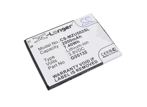 NAVON G55132 helyettesítő mobiltelefon akkumulátor (Li-Polymer, 3.8V, 2000mAh / 7.60Wh) - Utángyártott