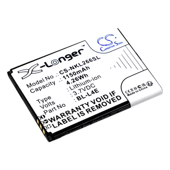   Nokia BL-L4E helyettesítő mobiltelefon akkumulátor (Li-ion, 3.7V, 1150mAh / 4.26Wh) - Utángyártott