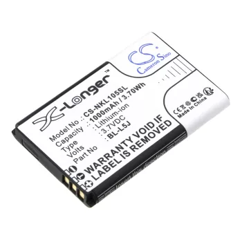   Nokia BL-L5J helyettesítő mobiltelefon akkumulátor (Li-ion, 3.7V, 1000mAh / 3.70Wh) - Utángyártott