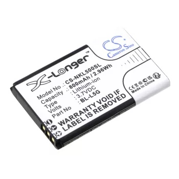   Nokia BL-L5G helyettesítő mobiltelefon akkumulátor (Li-ion, 3.7V, 800mAh / 2.96Wh) - Utángyártott