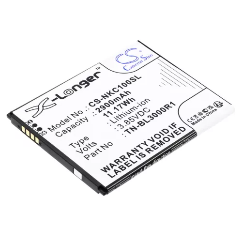 Nokia TN-BL3000R1 helyettesítő mobiltelefon akkumulátor (Li-ion, 3.85V, 2900mAh / 11.17Wh) - Utángyártott