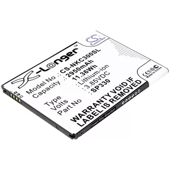   Nokia SP330 helyettesítő mobiltelefon akkumulátor (Li-ion, 3.85V, 2950mAh / 11.36Wh) - Utángyártott