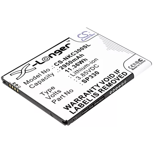 Nokia SP330 helyettesítő mobiltelefon akkumulátor (Li-ion, 3.85V, 2950mAh / 11.36Wh) - Utángyártott