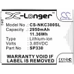 Nokia SP330 helyettesítő mobiltelefon akkumulátor (Li-ion, 3.85V, 2950mAh / 11.36Wh) - Utángyártott