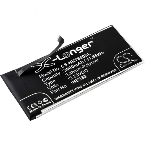 Nokia HE333 helyettesítő mobiltelefon akkumulátor (Li-Polymer, 3.85V, 3000mAh / 11.55Wh) - Utángyártott