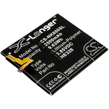   Nokia HE328 helyettesítő mobiltelefon akkumulátor (Li-Polymer, 3.85V, 2500mAh / 9.63Wh) - Utángyártott