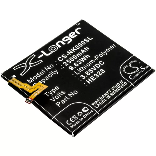 Nokia HE328 helyettesítő mobiltelefon akkumulátor (Li-Polymer, 3.85V, 2500mAh / 9.63Wh) - Utángyártott