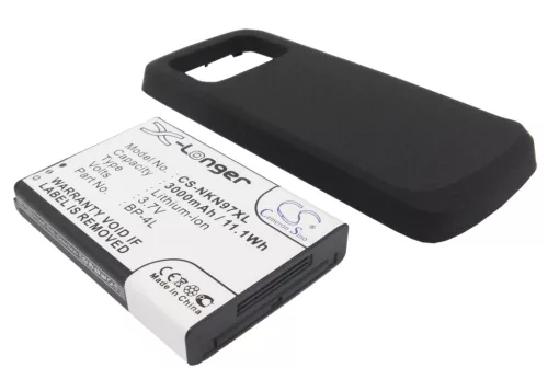Nokia BP-4L helyettesítő mobiltelefon akkumulátor (Li-ion, 3.7V, 3000mAh / 11.1Wh) - Utángyártott