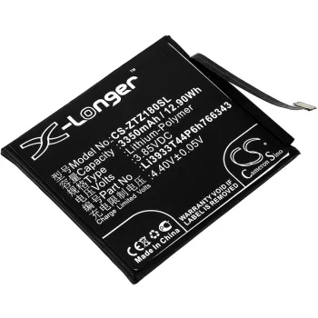   ZTE Li3933T44P6h766343 helyettesítő mobiltelefon akkumulátor (Li-Polymer, 3.85V, 3350mAh / 12.90Wh) - Utángyártott